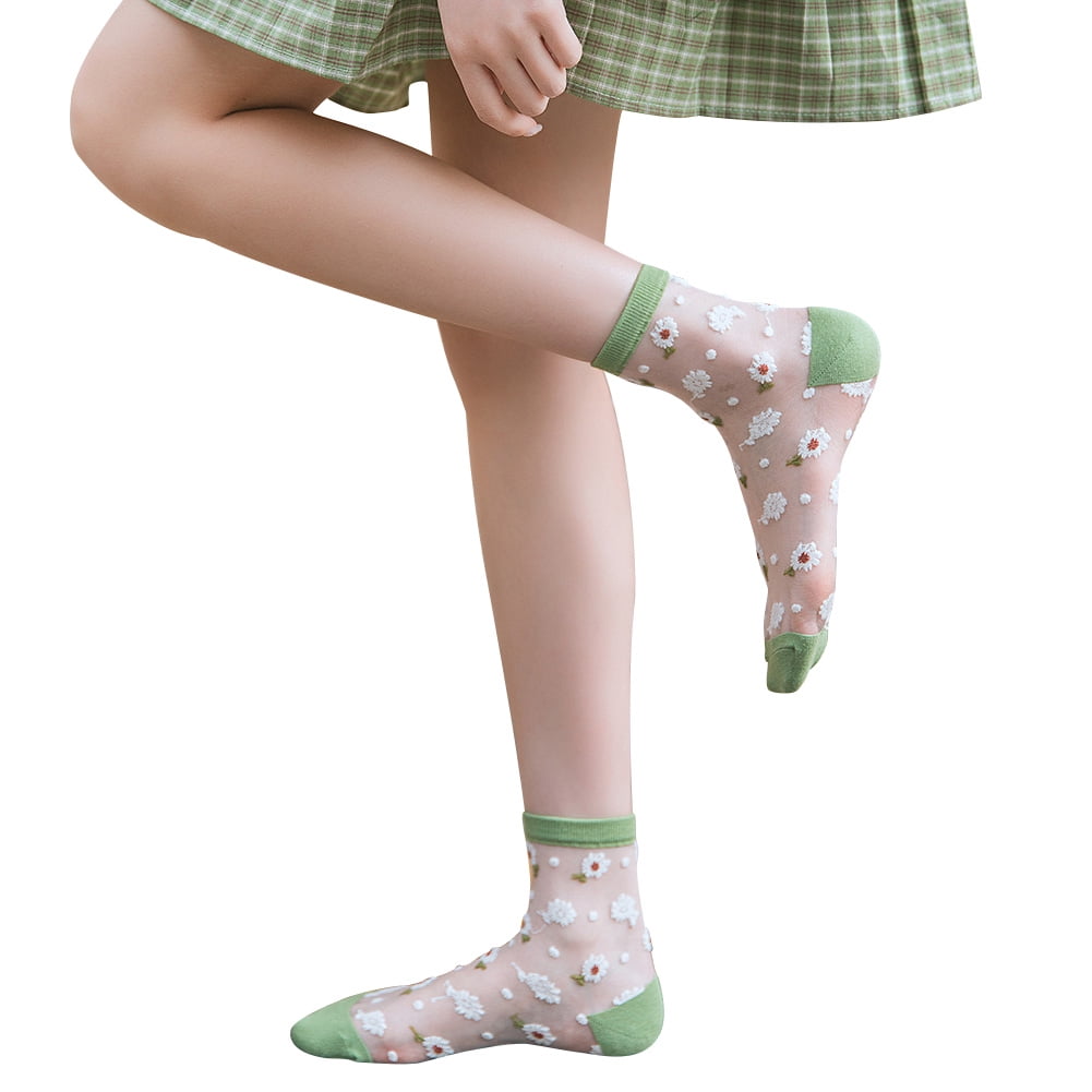 Summer Lace Transparent Girls Hosiery Women Socks Boat Socks Daisy Socks 