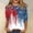 002Deep Red, variant on American Flag Shirts Women: Patriotic 4th Of July 3/4 Sleeve USA Graphic Tee Top Crew Neck Independence Day Dressy for Women T-Shirts Vermilion S