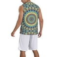 thumbnail image 5 of Easygdp Round Mandala1 Men's Mesh Basketball Jersey Quick Drying Sleeveless Shirts Fitted Muscle Tank Tops Sport Round Neck T-Shirt - 3X-Large, 5 of 9