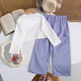 thumbnail image 5 of newwalpole Girls Clothes 2 Piece Cute Butterfly Sweatshirt & Flared Pants/Cargo Pants Winter Outfits for Teen Girls Purple for Size 4-5 Years, 5 of 6
