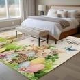 thumbnail image 4 of 8'x10' Area Rugs, Easter Indoor Outdoor Area Rug for Living Room Bedroom, Farmhouse Flowers Wreath Sheep Rabbits Duck Eggs Washable Bathroom Rugs Kitchen Floor Carpet Mats Home Decor Aesthetic, 4 of 8
