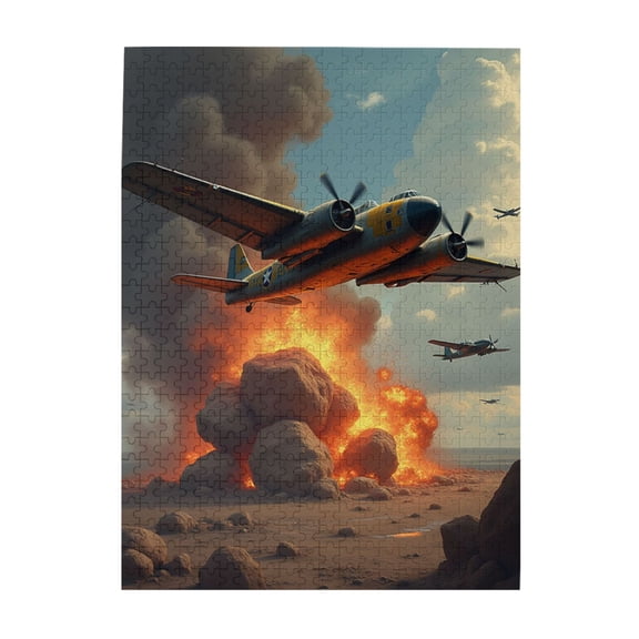 500 Piece Jigsaw Puzzles For Adults Bombing Run Artwork Challenging & Fun Adult Puzzle A Great Gift Idea.