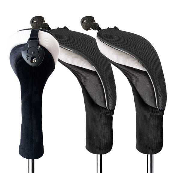 Golf Club Head Covers Woods Hybrids 3Pack, Headcovers Men Women , Fit All Wood Hybrid Clubs