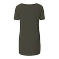 thumbnail image 1 of Ichuanyi Womens Tops Women Fashion Plus Size Round Neck Short Sleeved Long T-shirt Blouse, 1 of 6
