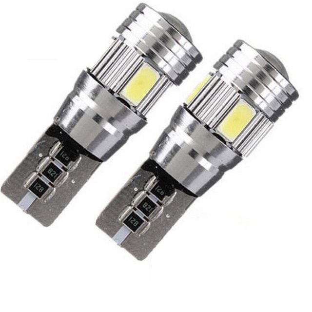 2x Blanco T10 6-SMD 5630194168 LED Luz Trasera de Coche Ancho de Lámpara Indicadores de Bombillas Macarena Luz de coches