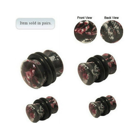 Pair of Multi-Color Paint Style Acrylic Ear Plug - 6 Gauge to 0G