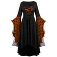 thumbnail image 4 of QATAINLAV Cocktail Dresses for Women Wedding Guest Lace Bat Sleeve Party Dress Medieval Renaissance Cosplay Gothic Dress Halloween Costumes, Orange, XXXXXL, Gifts for Mom, 4 of 5