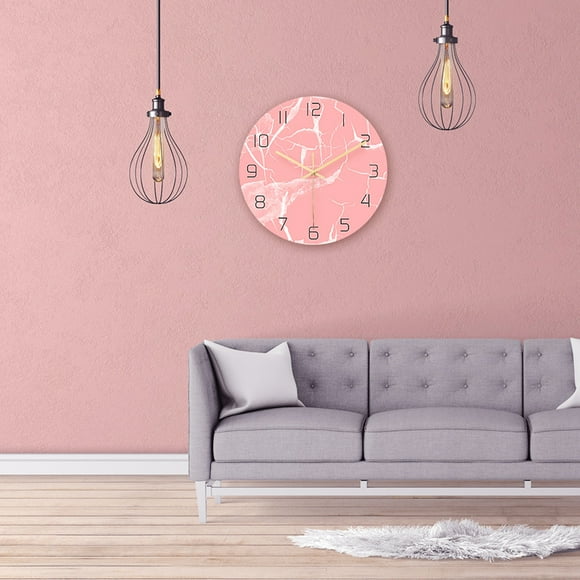 EGNMCR Room Decor Home Decor Creative Pattern Stone Wall Clock Acrylic Living Room Decoration Wall Clock