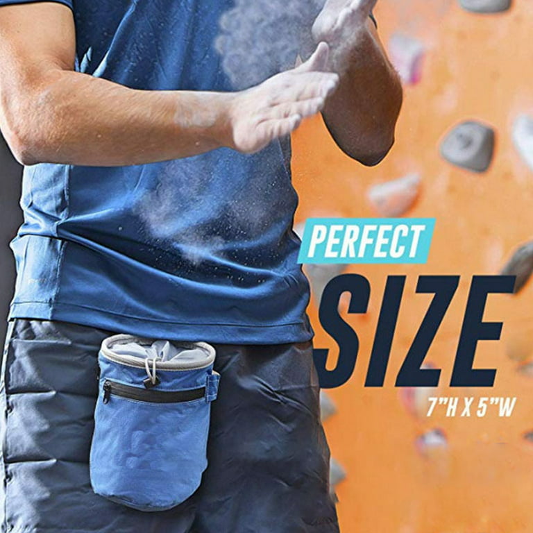 Chalk Bag for Rock Climbing Bouldering Weightlifting with Adjustable Waist  Belt and Zipper Phone Pocket, Rock Climbing Equipment for Indoor/Outdoor