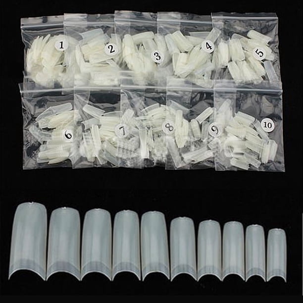 Puntas De Uñas De Resina Sintética Punta De Uñas Francesa Media Cubierta Uñas Artificiales 10 Tamaños Para Salones De Uñas Arte De Uñas Diy 500 Uds Monstrate CE007951-03