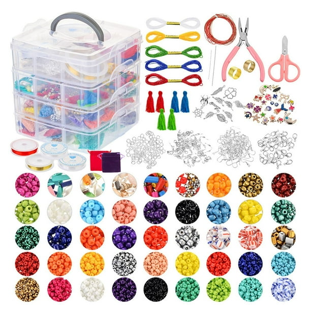 Ounissouiy Cuentas de semillas acrílicas para manualidades, broches de langosta para hacer joyas y pendientes Artesanía Tipo 2