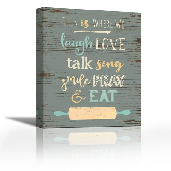 This is Where We Eat - Contemporary Fine Art Giclee on Canvas Gallery Wrap - wall décor - Art painting - 16 x 20 Inch - Ready to Hang