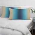 thumbnail image 3 of Blue Teal Yellow Ombre Pillow Covers, Linen Long Throw Pillow Case, Farmhouse Modern Gradient Art Holiday Pillow Protector Decorative Cushion Cover for Living Room/Bedroom 16" x 24", 3 of 8