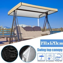 FAFWYP Waterproof Swing Canopy Cover 75.2*47.2in Sunproof Swing Top Covers Replacement Sunscreen Cover for Outdoor Patio Backyard Lawn Garden