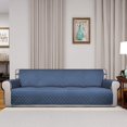 thumbnail image 2 of Housse de Sofa Matelassée Réversible 4 Places, Protège-Meubles Résistant à l'Eau, Housse de Canapé Lavable avec Mousse Antidérapante et Sangles Élastiques pour Enfants, Chiens, Animaux (XX Grand, Bleu Foncé/bleu Pâle), 2 of 7