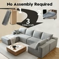 thumbnail image 3 of 139.4" U Shaped Cloud Sectional Sofa for Living Room Plush Corduroy Cover Fluffy Memory Foam Cushions, No Assembly Required, Modular Chaise Lounge, Oversized Comfortable Couches Set, Grey, 3 of 10