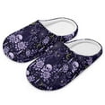 thumbnail image 6 of Chririnla Purple Cat Skull Halloween Women's Slipper Socks Soft Plush Fuzzy Comfy Non Slip Indoor Outdoor House Shoes Warm Cozy Memory Foam Sole Lightweight, 6 of 6