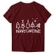 thumbnail image 2 of Navidad Mujeres Tops, Cuello Redondo Manga Corta Impresa Camiseta, Vintage Holiday Humor Tee Top, 2 of 4