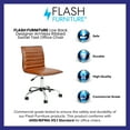 thumbnail image 4 of BizChair Low Back Designer Armless Brown Ribbed Swivel Task Office Chair with Black Frame and Base, 4 of 14