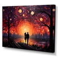 thumbnail image 2 of Designart "Abstract love Couple Pointilism Landscape" Romantic Landscape Wall Decor, 2 of 5