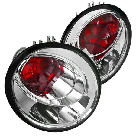 Spec-D Tuning For 1998-2005 Volkswagen Beetle Euro Chrome Clear Altezza Tail Lights Pair 1998 1999 2000 2001 2002 2003 2004 2005 (Left + Right)