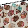 thumbnail image 4 of Sweet Treats Shower Curtain - Ice Cream Dessert Food Pattern Colorful Summer Bathroom Drapes, Waterproof Quick-Dry 36x72 Inch with Metal Grommets & 12 Hooks, 4 of 5