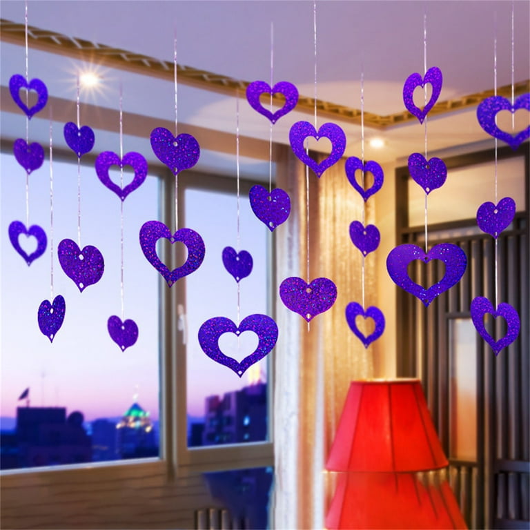 Valentines Hanging Swirl Decorations - 36 Piece Romantic Ceiling Streamers For Party & Office Decor