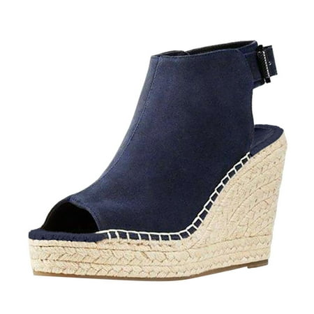 

Lhked Women s Fashion Solid Wedges Casual Buckle Strap Roman Shoes Sandals Summer Comfort Sandals Mother s Day Gifts& Dark Blue
