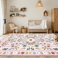 thumbnail image 2 of COZONY Boho Floral Area Rug 8x10 ft, Washable Low Pile Faux Wool Rug with Non-Slip Backing, 2 of 8
