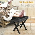 thumbnail image 4 of Vanity Stool - Square Faux Leather Makeup Seat With Metal X Legs, Small Ottoman Chair for Makeup Room, Living Room - Modern Padded Foot Rest, Black, 4 of 17