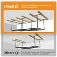 thumbnail image 5 of 4ftx8ft Overhead Garage Storage Rack, Heavy-Duty Metal Garage Ceiling Storage Rack, 22''-40" Adjustable Ceiling Drop-Down, 600 lb. Loading Weight Capacity, Black, 5 of 9