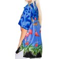 thumbnail image 2 of HAPPY BAY Women's Short-Sleeve Summer Blouses Fashion Beach Bohemian Party Vacation Relaxed Fit Button Down Hawaiian Shirt XXL Sapphire, Blue Flamingo, 2 of 3