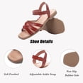 thumbnail image 3 of Ataiwee Women's Flat Slide Sandals - Casual Comfortable Criss Cross Squsre Toe Flat Summer Sandals., 3 of 6