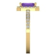 thumbnail image 3 of Halo Engagement Ring for Women - 1.92ct Natural Amethyst in 18K Yellow Gold Promise Ring, 3 of 6