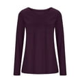 thumbnail image 6 of FAIWAD Plus Size Tops for Women Casual V-Neck Basic Solid Color Tees Loose Long Sleeve Ladies Going Out Shirts, 6 of 8