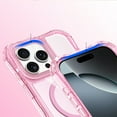 thumbnail image 7 of for iPhone 13 Pro Max Magnetic Case, [Compatible with Mag-Safe] Translucent Clear Phone Case Slim Shockproof Triple-Layers Drop Protective Hybrid Cover with Wrist Strap for iPhone 13 Pro Max, Pink, 7 of 7