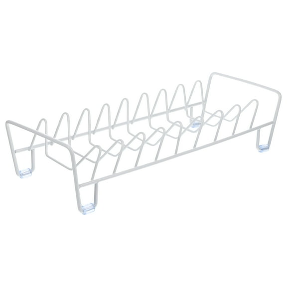 UPOUART White Iron Coated Drying Rack 1 Pack Rectangular Space Saving Design for Kitchen Bowls and Utensils