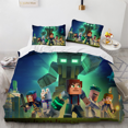 thumbnail image 1 of siniker Bedding Set Kids Quilt Cover 3D Cartoon Playing Bed Cover Set with Pillowcase and Zipper Closure, 1 of 2