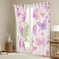 thumbnail image 3 of Homewish Dreamy Butterfly Curtains Pack of 2 (42x84 Each) for Kids Girls, Chic Floral Flower Curtains Blackout, Cute Pink Purple Bedroom Curtains, Luxury Bedroom Decor, 3 of 6