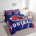 thumbnail image 2 of Feelyou Graffiti Rugby Bedding Comforter Set 7 Pieces, Blue Red Queen Bedding Sets, 2 of 7