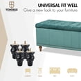 thumbnail image 4 of 4 Inch / 10 cm Wooden Furniture Legs,TCHOSUZ Bun Feet with 5/16 inch Bolt,Modern Mid-Century Sofa Couch Feet Furniture Replacement Legs for DIY Cabinet Cupboard Chair Ottoman Set of 4 Black, 4 of 6