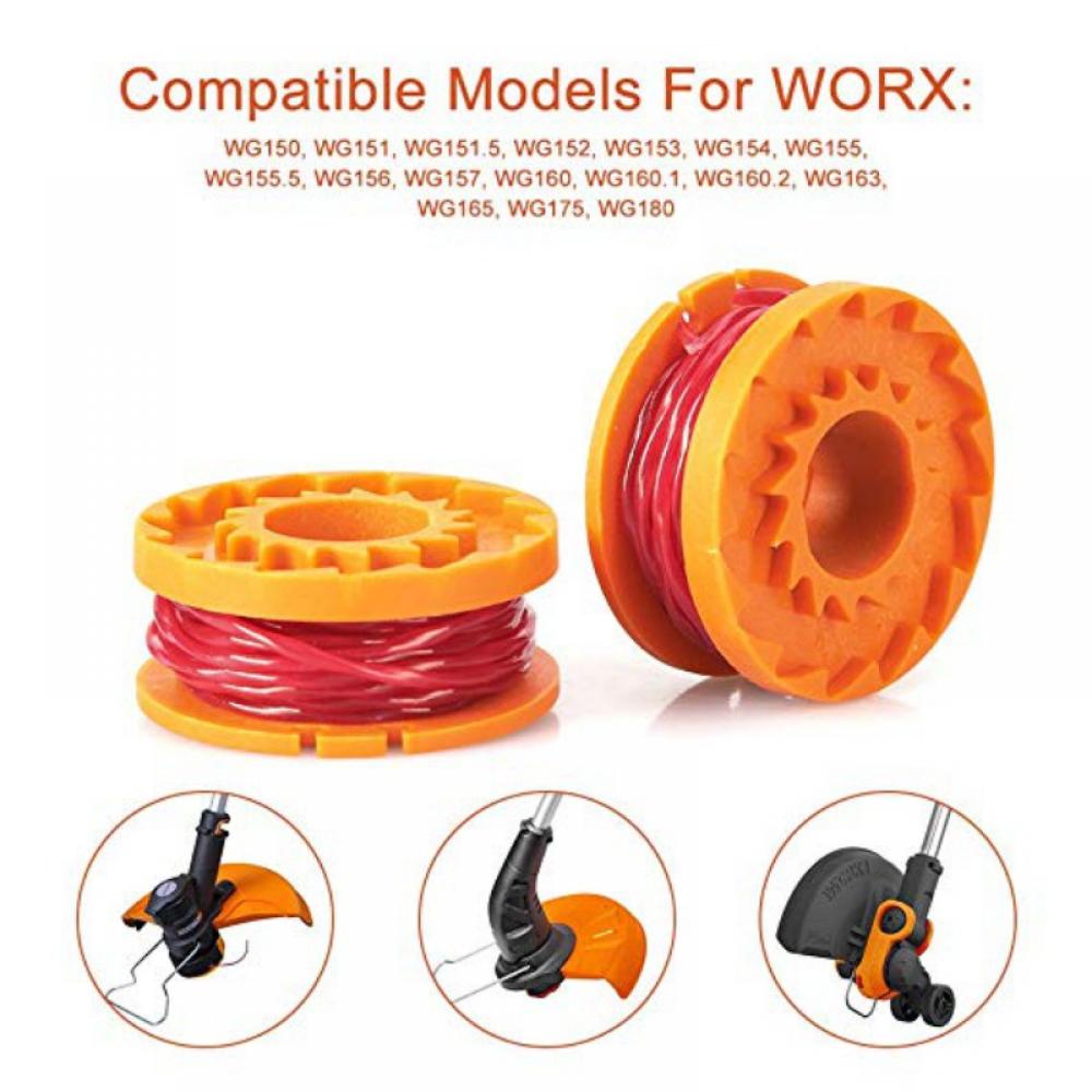 Weed Eater String for Worx,Replacement Trimmer Spool Line for Worx, Trimmer Line Refills 0.065 inch for Worx,Suitable for Worx Weed Eater,10 Pack,9 Pack Grass Trimmer Line,1 Trimmer Cap - image 3 of 8