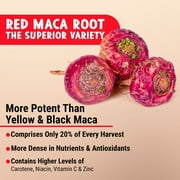 Maju Superfoods Organic Red Maca Root Capsules Energy Support 120 Count
