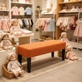 thumbnail image 5 of Nnndbs S Stretch Bench Cover Orange, Elastic Spandex Slipcover for Bench Seat, Removable Washable Furniture Protector for Dining Kitchen Patio Bench, S Size, 5 of 6
