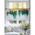 thumbnail image 4 of Impressionist Sheer Curtains 54 Inches Long 2 Panels Gold Green Gary Oil Painting Color Block Light Filtering Semi Sheer Window Curtains Drapes for Bedroom Living Room 52"x54", 4 of 7