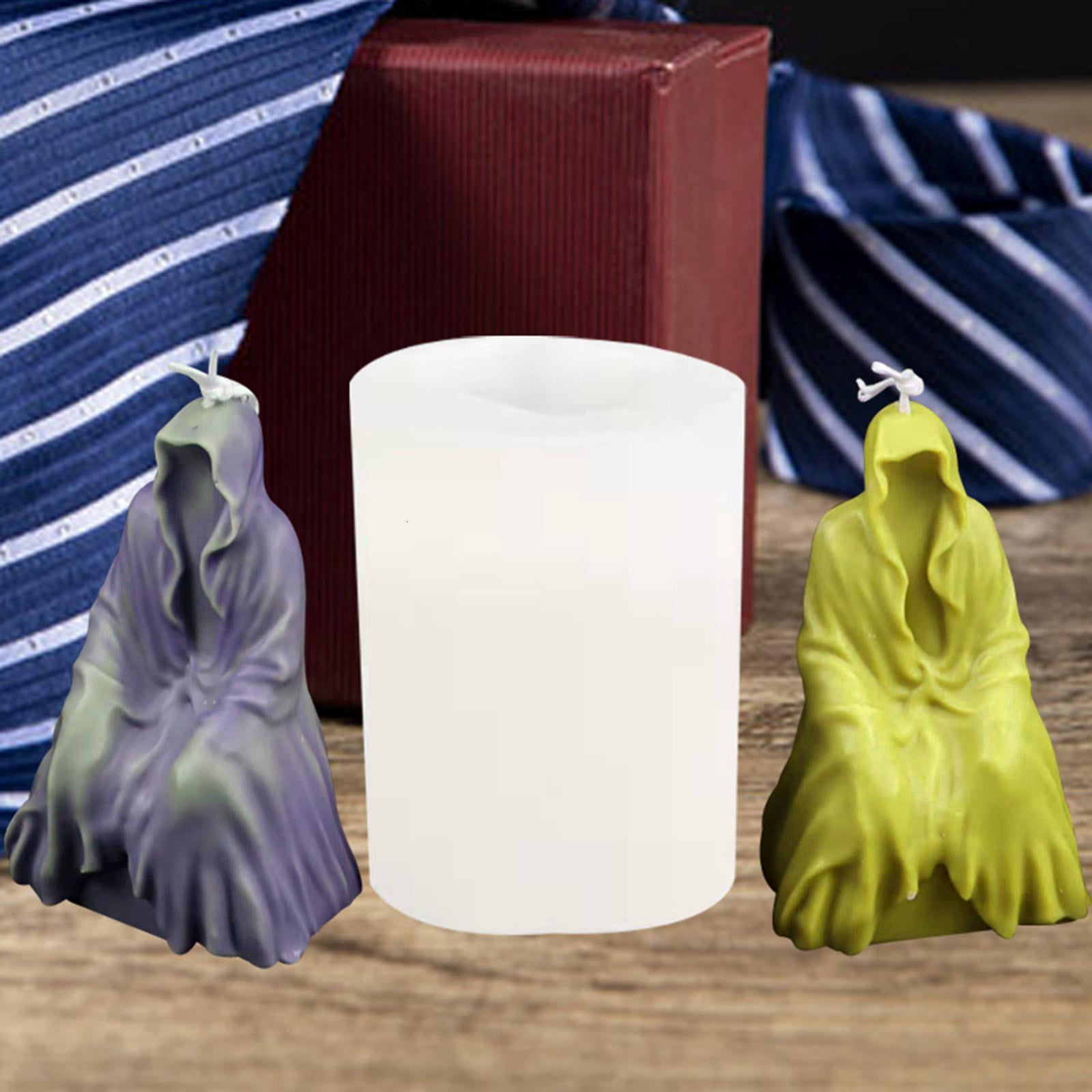 HannLk Silicone Mold Ghost Waiter Meditating Candle Mold Cake Decorating Soap Mould