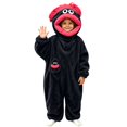 thumbnail image 4 of lcziwo Kids Big Mouth Monster Onesie Pajamas Funny Unisex Toddler Fuzzy Loungewear Soft Plush One Piece Jumpsuits Winter Thermal Black,9-10 Years, 4 of 6