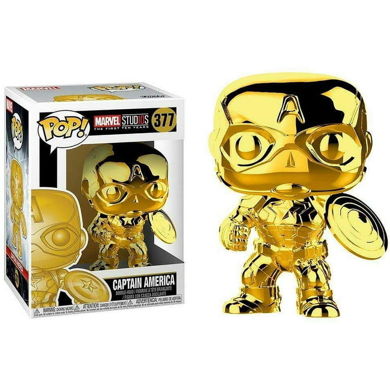 FUNKO マーベルスタジオ10周年記念限定ゴールドクローム キャプテンアメリカ Funko POP! Marvel Studios 10: Captain America (Chrome Gold), Vinyl