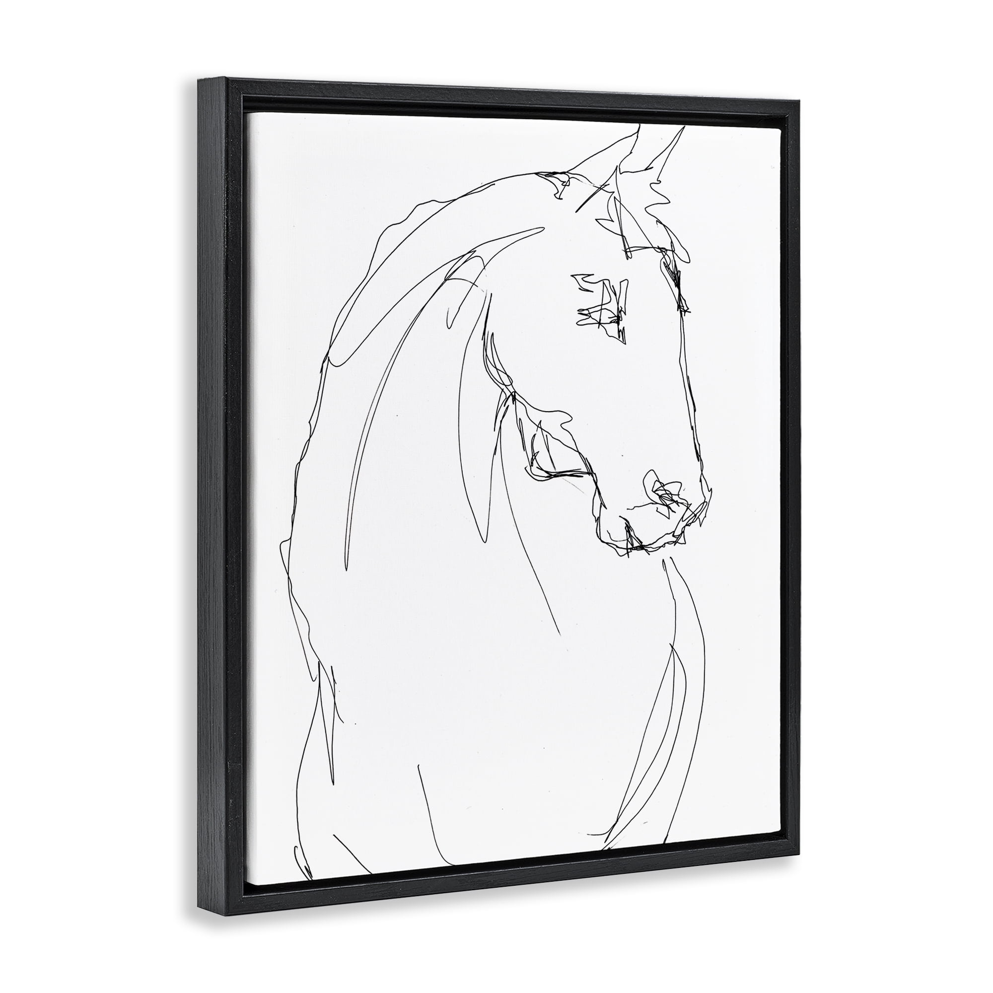 Stupell Industries Sketched Horse Contour Black Framed Floater Canvas Wall Art, design by Lorenzo Collective