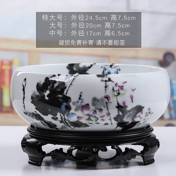 Maceta de bonsái cerámica hidropónica china con soporte para plantas de interior, jardín acuático y decoración de oficina